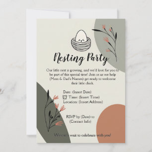 Modern Nesting party for new to be parents Invitation