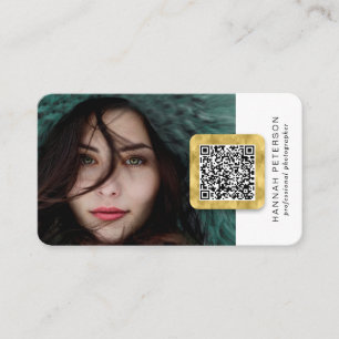 Modern networking social media QR code Photo Business Card