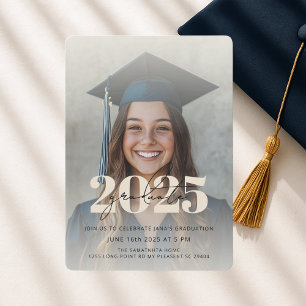 Modern Neutral Beige 2025 Graduate Photo Invitation