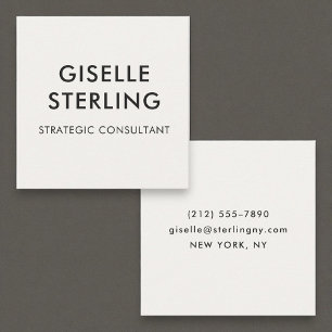 Modern Neutral Beige Luxury Minimal Typography Square Business Card