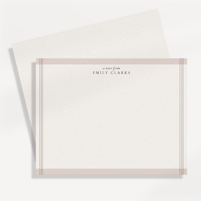 Modern Neutral Border Personalized Note Card (Creator Uploaded)