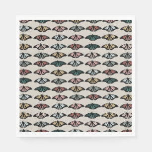 Modern Neutral Butterflies Garden Pattern Napkin