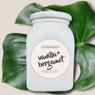 Modern neutral candle product label