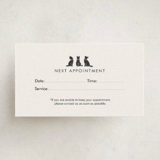 Modern Neutral Cat Grooming Appointment  Card