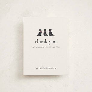 Modern Neutral Cat Grooming Business Insert    Thank You Card