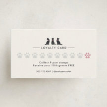 Modern Neutral Cat Grooming Loyalty Card