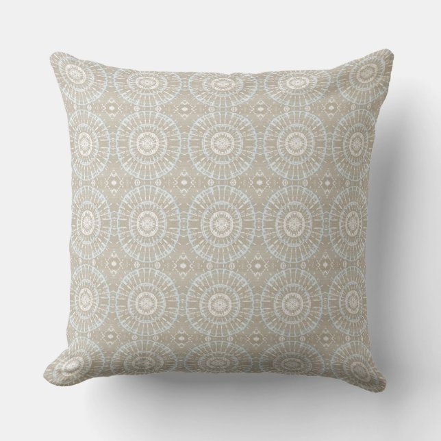 Modern Neutral Coastal Throw Pillow (Front)