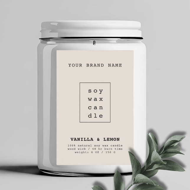 Modern neutral cosmetics packaging candle food label (Creator Uploaded)