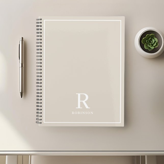 Modern Neutral Cream Beige Family Name Planner (Creator Uploaded)