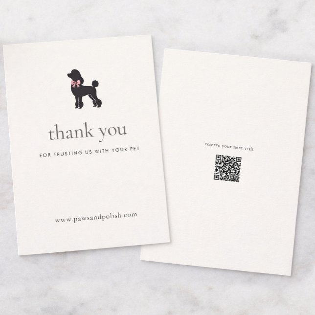 Modern Neutral Dog Groomer Business Insert | Thank You Card (Creator Uploaded)