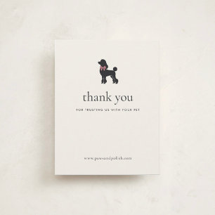 Modern Neutral Dog Groomer Business Insert   Thank You Card