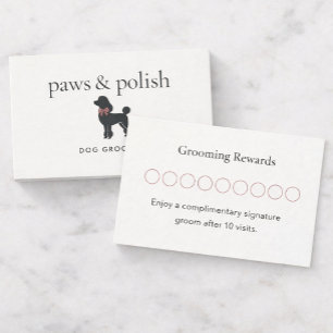 Modern Neutral Dog Groomer Loyalty Card   Editable