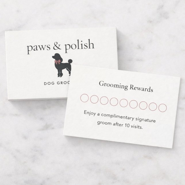 Modern Neutral Dog Groomer Loyalty Card | Editable (Creator Uploaded)