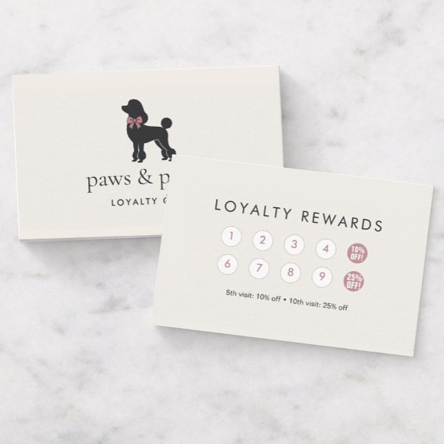 Modern Neutral Dog Groomer Loyalty Card | Editable (Creator Uploaded)