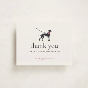 Modern Neutral Dog Walker Business Insert   Thank You Card