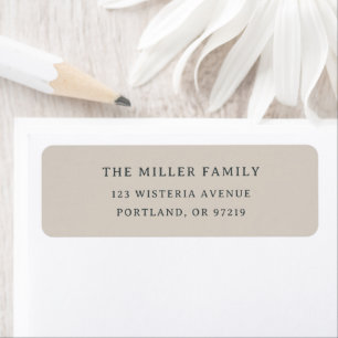 Modern Neutral Elegant Family Name Return Address