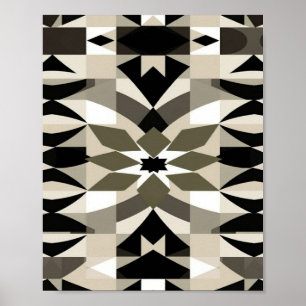 Modern Neutral Geometric Wall Art Print   Earth To