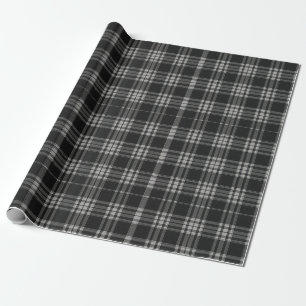 Modern Neutral Gingham Check Tartan Pattern Wrapping Paper