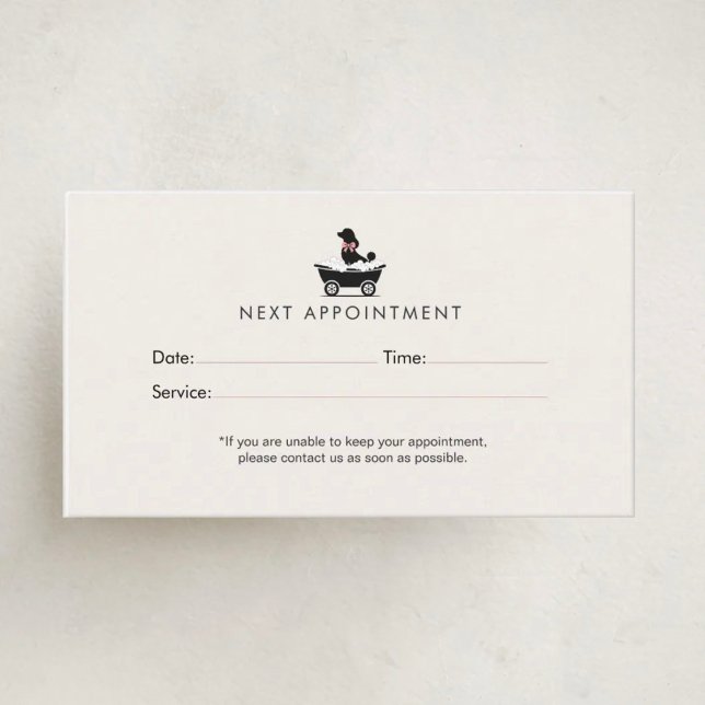Modern Neutral Mobile Dog Groomer Appointment Card (Creator Uploaded)