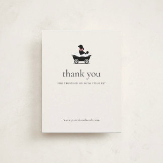 Modern Neutral Mobile Dog Groomer Insert | Thank You Card