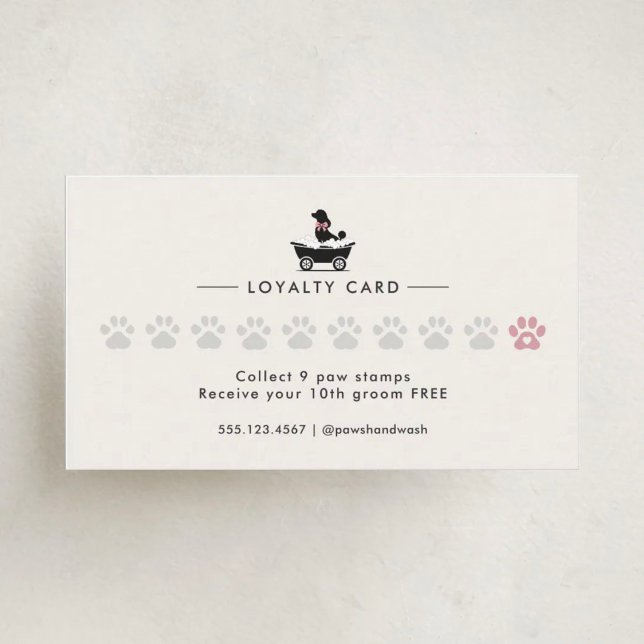 Modern Neutral Mobile Dog Groomer Loyalty Card (Creator Uploaded)