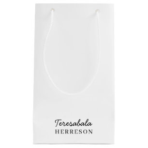 Modern Neutral Monogram Design Small Gift Bag