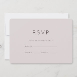 Modern Neutral Plum Wedding RSVP Invitation
