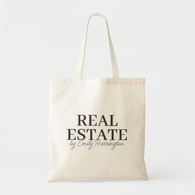 Modern Neutral Real Estate Agent Tote Bag (Front)