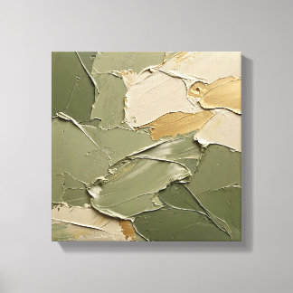Modern Neutral Sage Green Muted Ochre Palette Wall Canvas Print