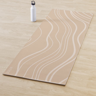 Modern Neutral Sand Wave Personalized Yoga Mat