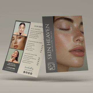 Modern Neutral Skincare Spa Services | Price List Flyer