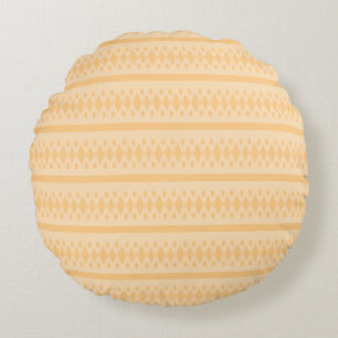 Modern Neutral Toned Abstract Stripe Design Round Pillow