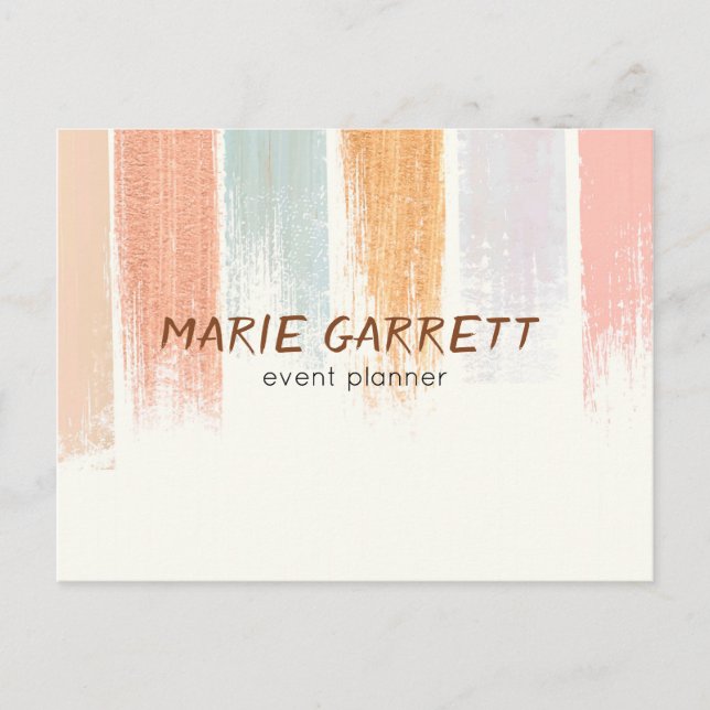 Modern Neutral Watercolor Brush Strokes Postcard (Front)