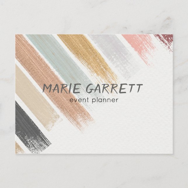 Modern Neutral Watercolor Brush Strokes Postcard (Front)