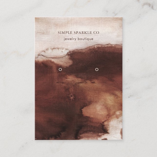 Modern Neutral Watercolor Earring Display Card (Front)