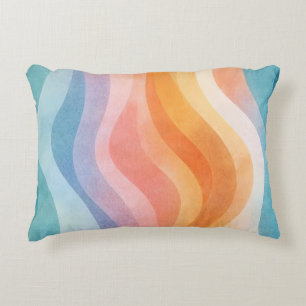 Modern Neutral Wave • Minimalist Deco • Trendy Accent Pillow