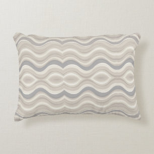 Modern Neutral Wavy Abstract Pattern Accent Pillow