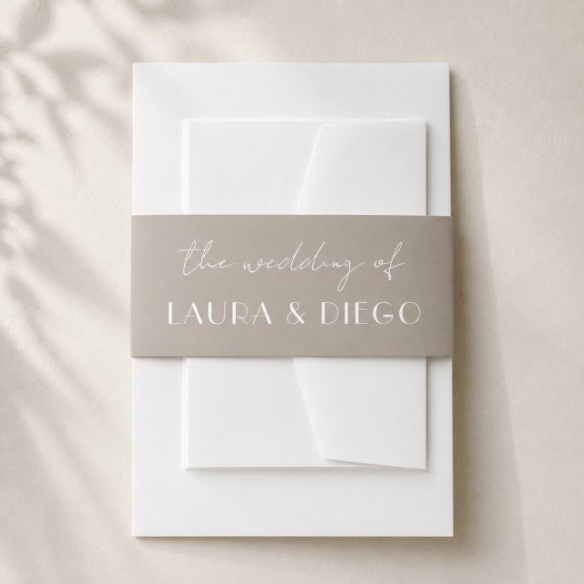 Modern Neutral Wedding Invitation Belly Band (Creator Uploaded)