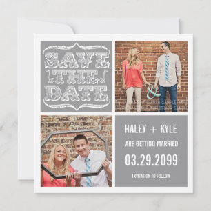 Modern NEUTRALS Grey Save the Date Photo Cards