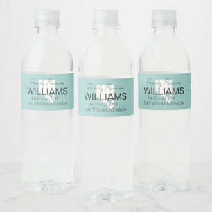 Modern Nevada Map Personalized Family Reunion Water Bottle Label