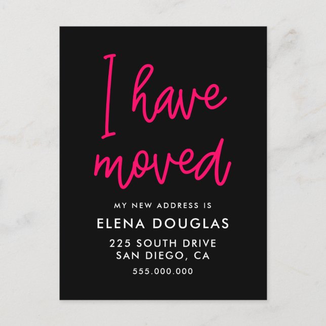 Modern New address announcement Postcard (Front)