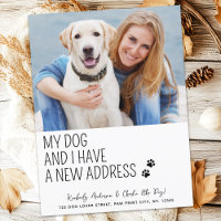 Modern New Address We've Moved Dog Photo Moving