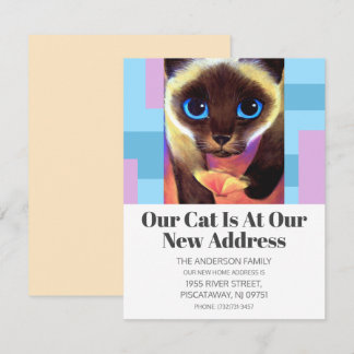 Modern New Address We've Moved Pet Cat Text Announcement