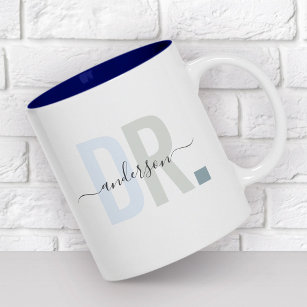 Modern New Doctor PhD Custom Name Appreciation Two-Tone Coffee Mug