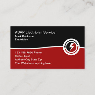 Modern New Electrician Service Business Card