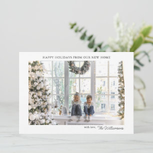 Modern New Home Address Christmas Photo Holiday Card