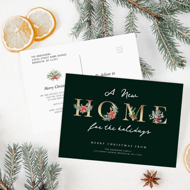 modern new home holiday moving announcement postcard (Creator Uploaded)