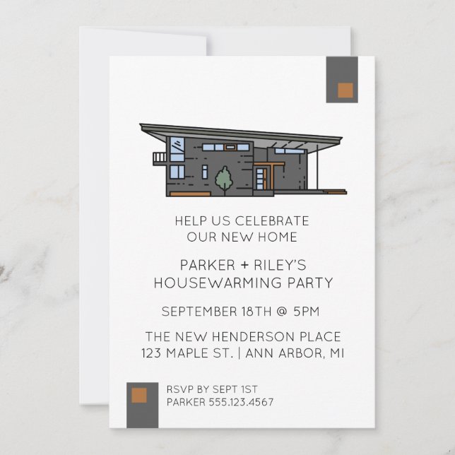 Modern New Home Housewarming Party Invitation (Front)