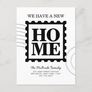 Modern New Home Postage Stamp We've Moved Moving Announcement Postcard