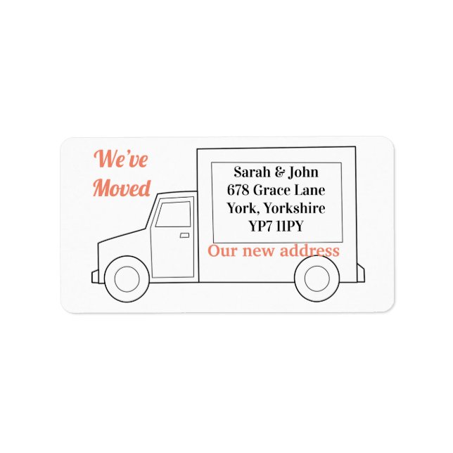 Modern New Home Update We’ve Moved Address Label (Front)